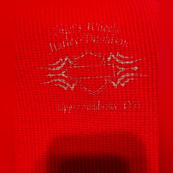 Harley Davison Long Sleeve Thermal Eye Hook Cardigan Red Size XL - Picture 9 of 9